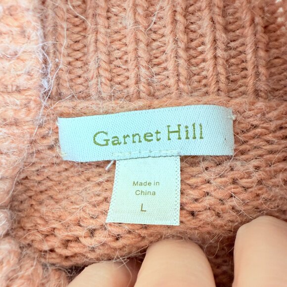 Garnet Hill Wool & Alpaca Blend Chunky Knit Mock Neck Sweater - Size L - Picture 4 of 9